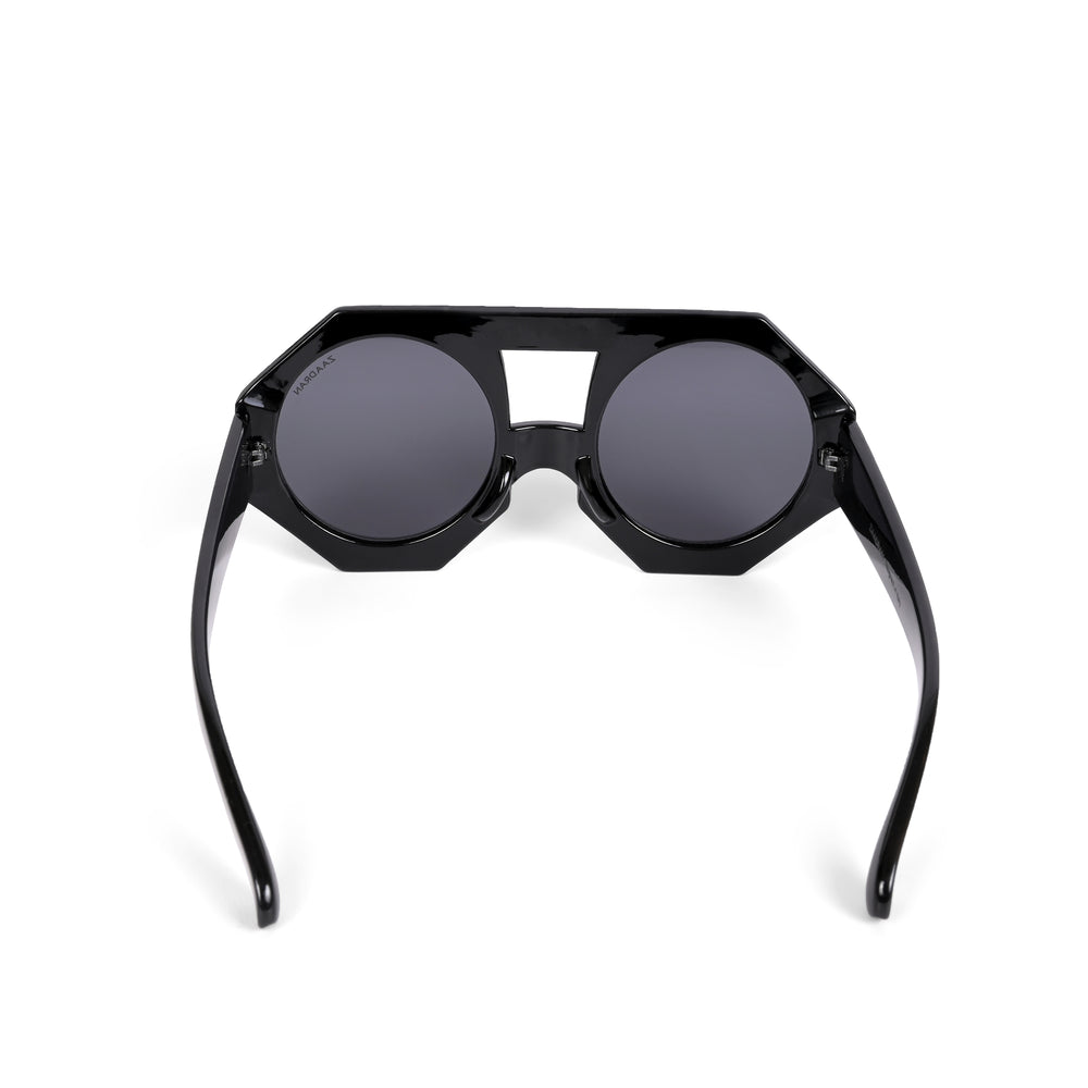 Forest Flair | Black Round Sunglass