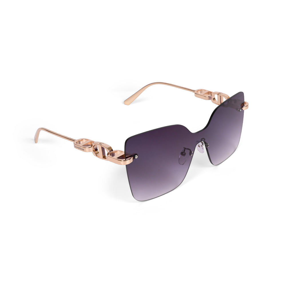 Mexico | Golden Black Rimless Oversize Sunglass