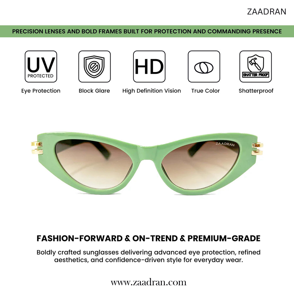 Diva | Green Golden Cateye Sunglass