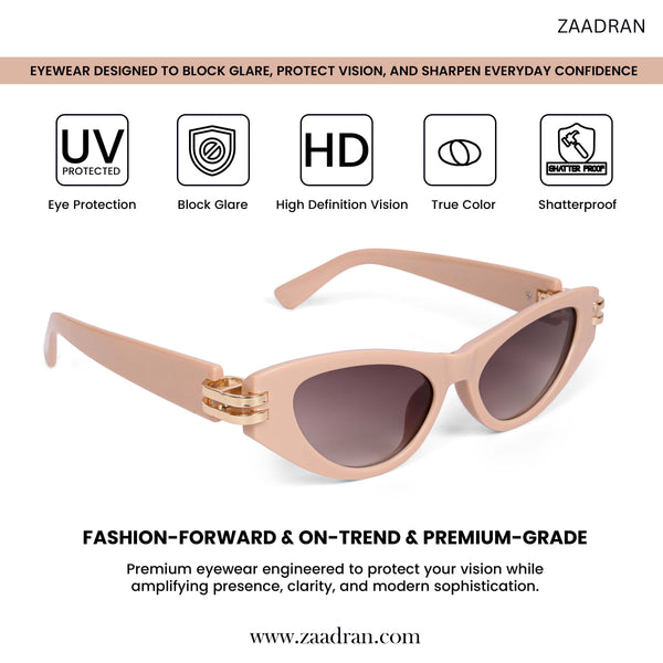 Diva | Peach Golden Cateye Sunglass
