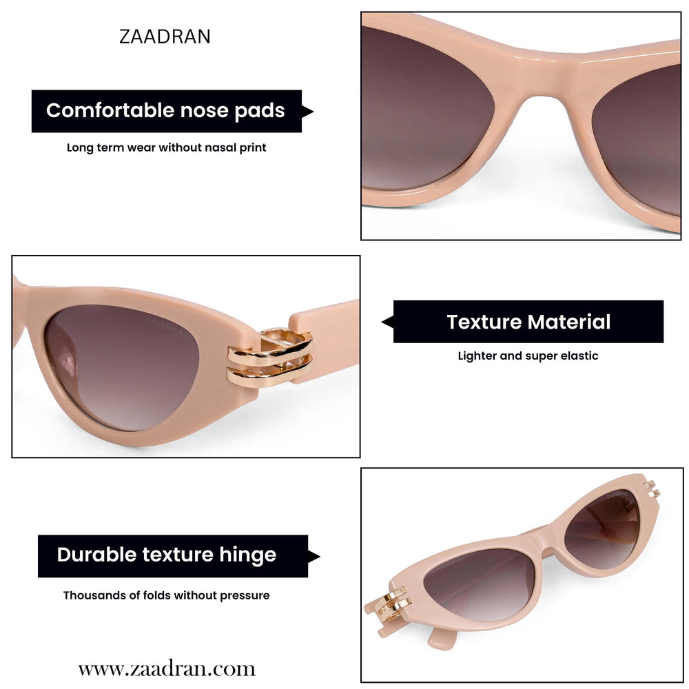 Diva | Peach Golden Cateye Sunglass