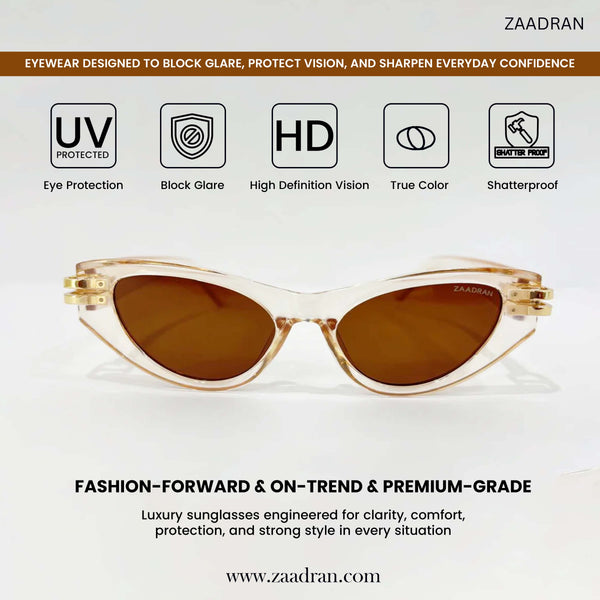 Diva | Rose Gold Transparent Cateye Sunglass