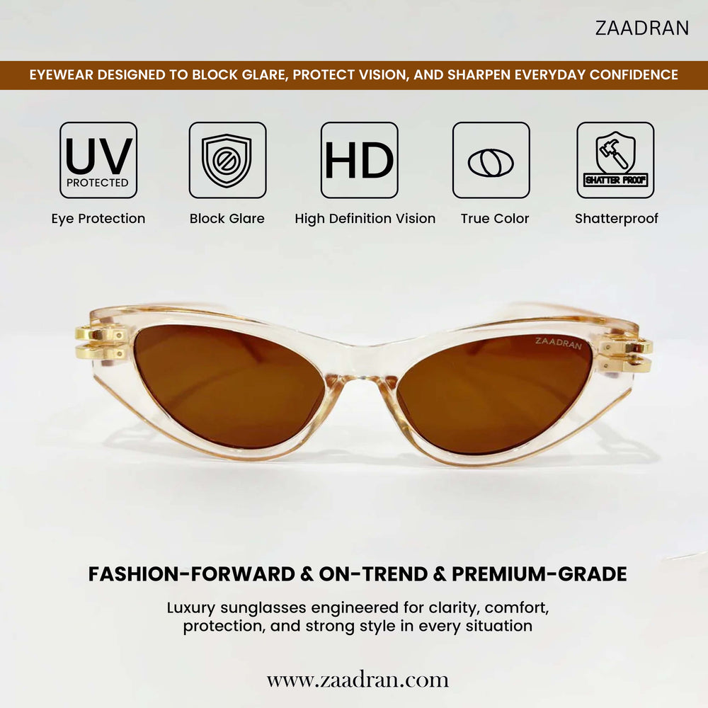 Diva | Rose Gold Transparent Cateye Sunglass