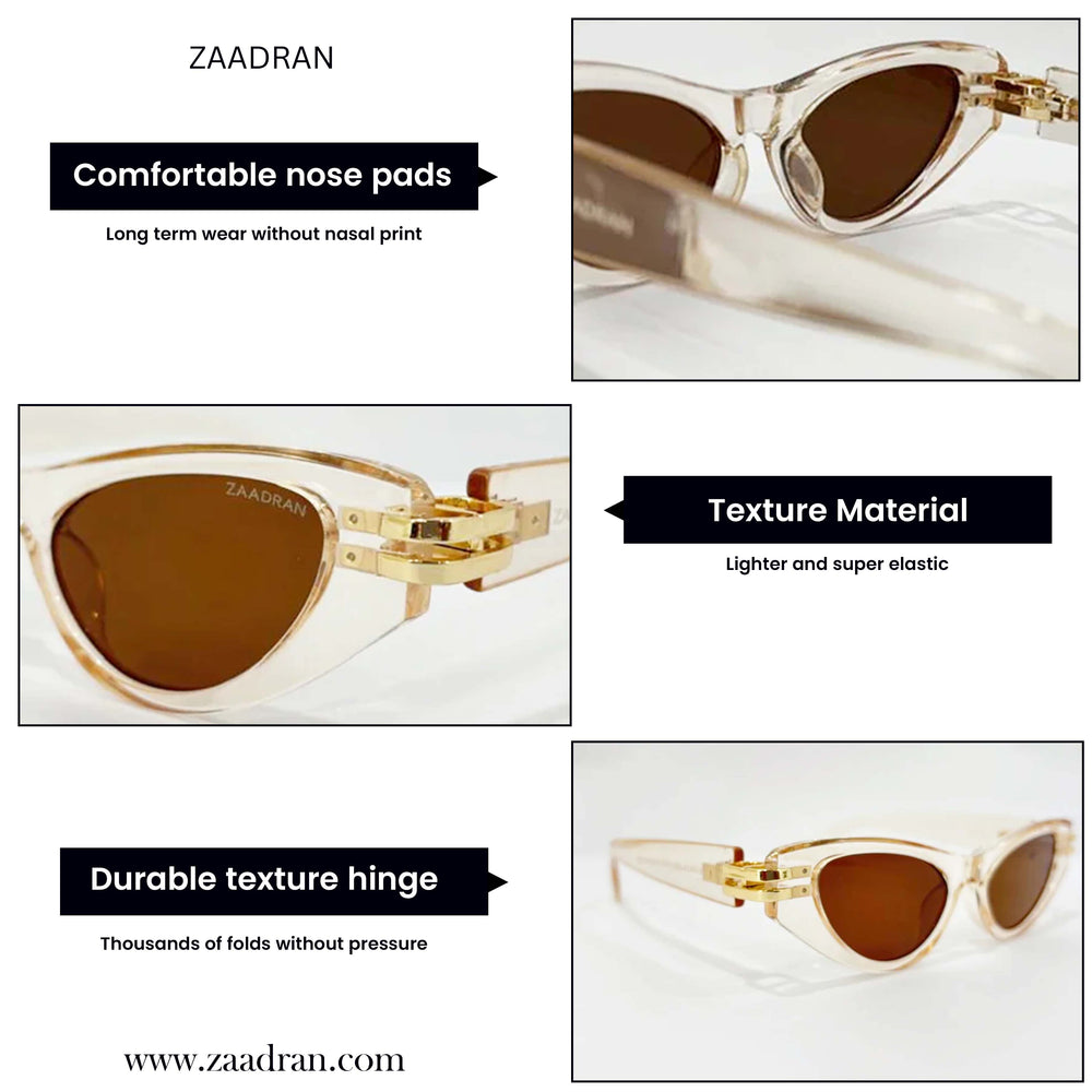 Diva | Rose Gold Transparent Cateye Sunglass