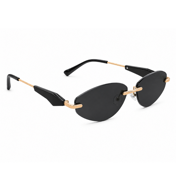Eclipse Oval  Black Rimless Sunglass