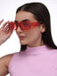 Rome | Red Transparent Rectangle Sunglass