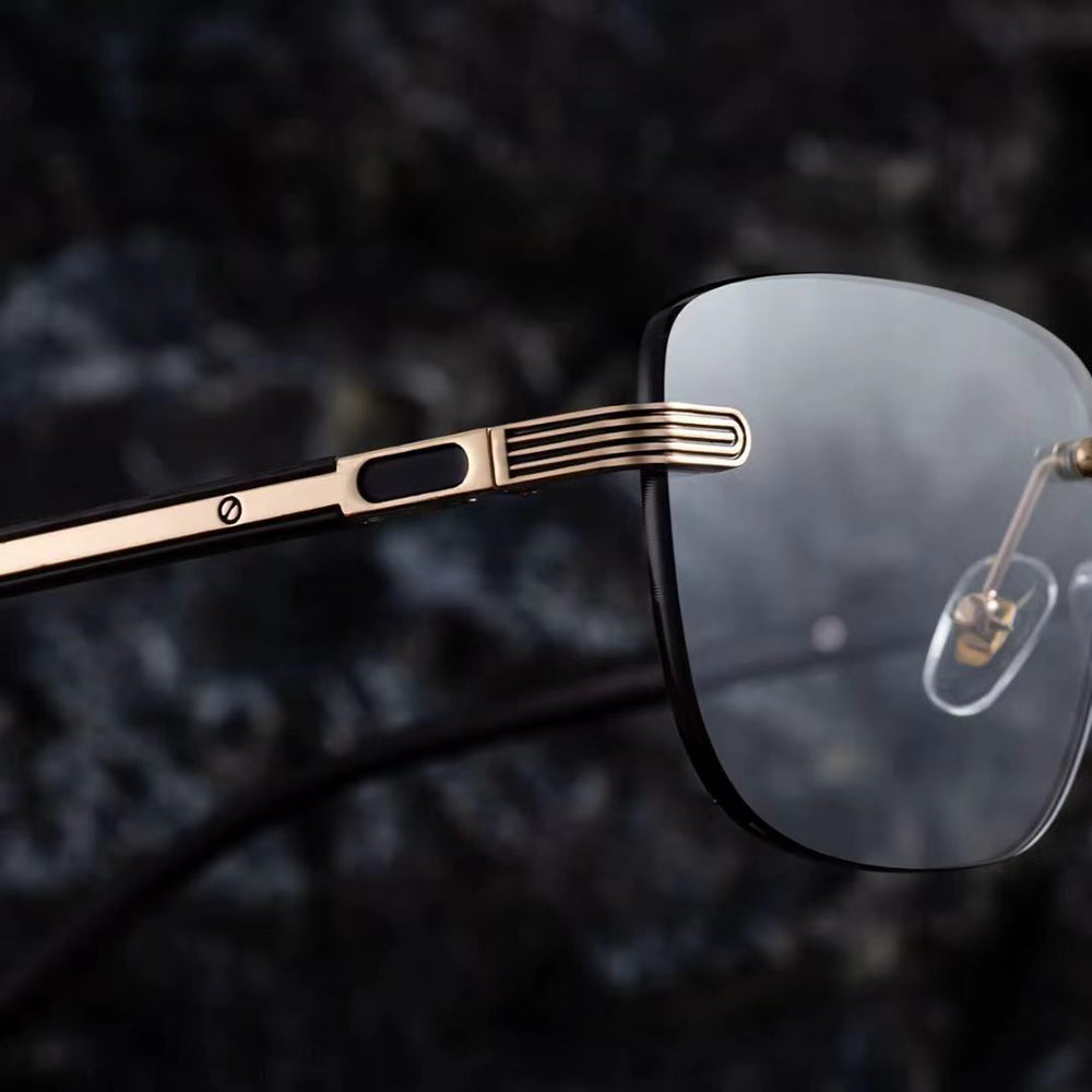 Élite Rimless Gold Rectangles Eyeglass