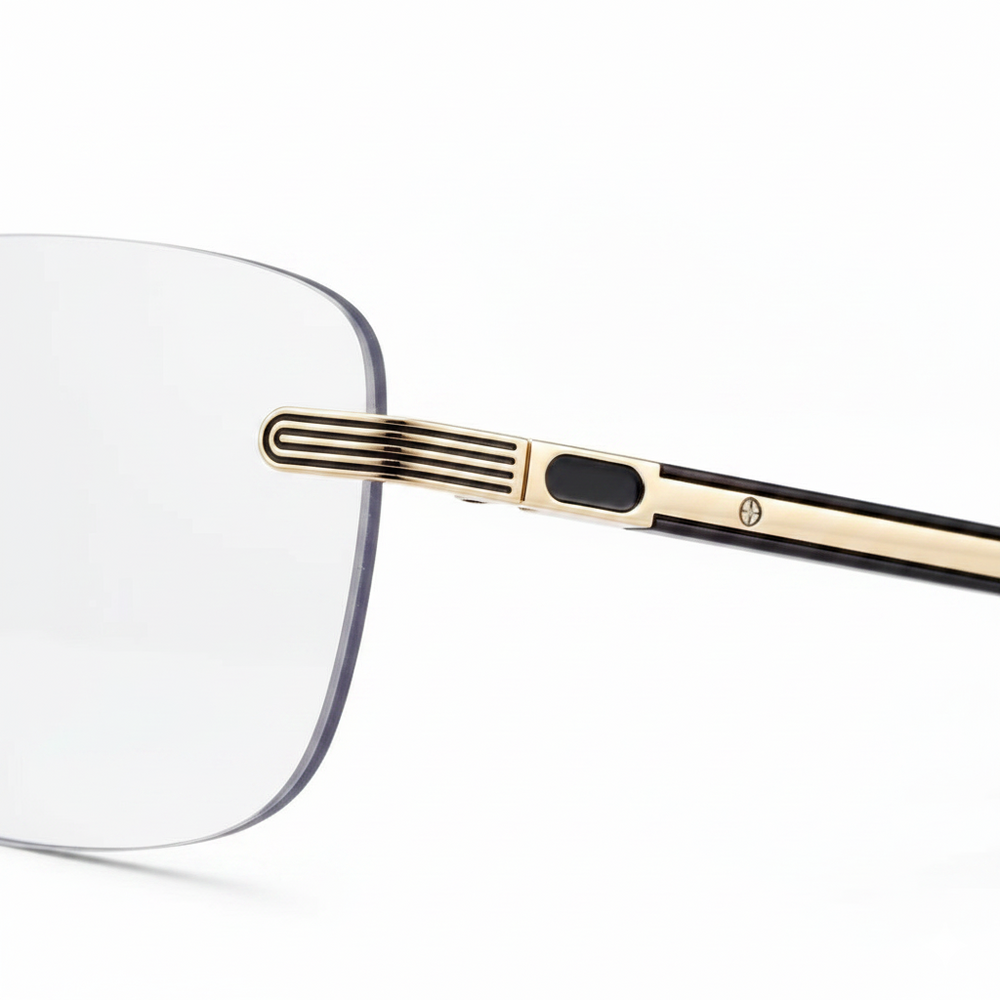 Élite Rimless Gold Rectangles Eyeglass