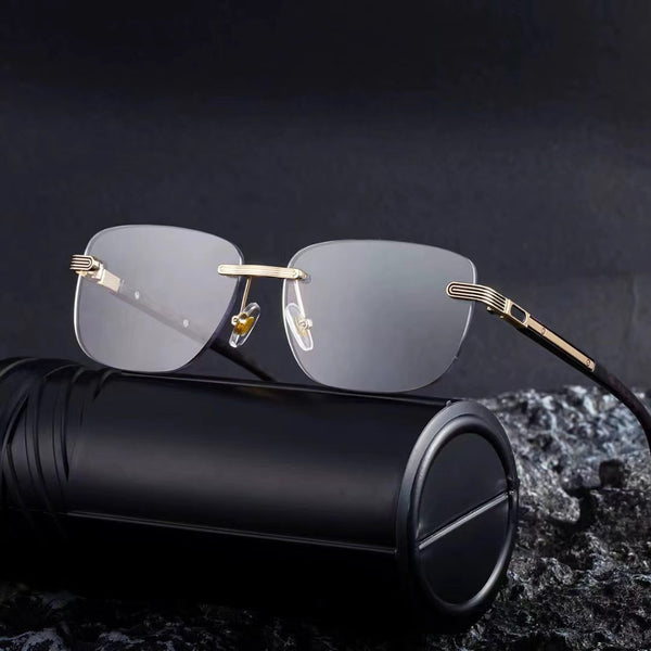 Élite Rimless Gold Rectangles Eyeglass