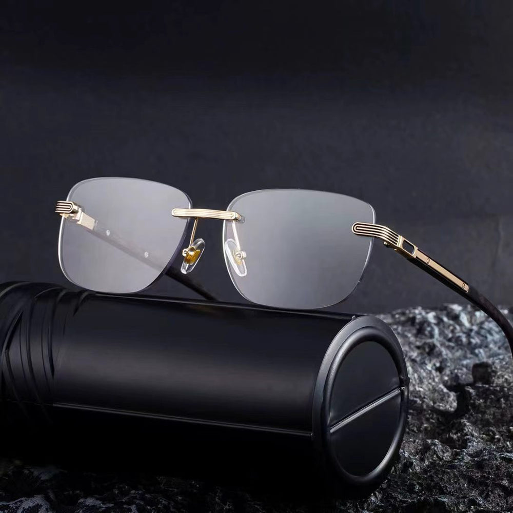 Élite Rimless Gold Rectangles Eyeglass