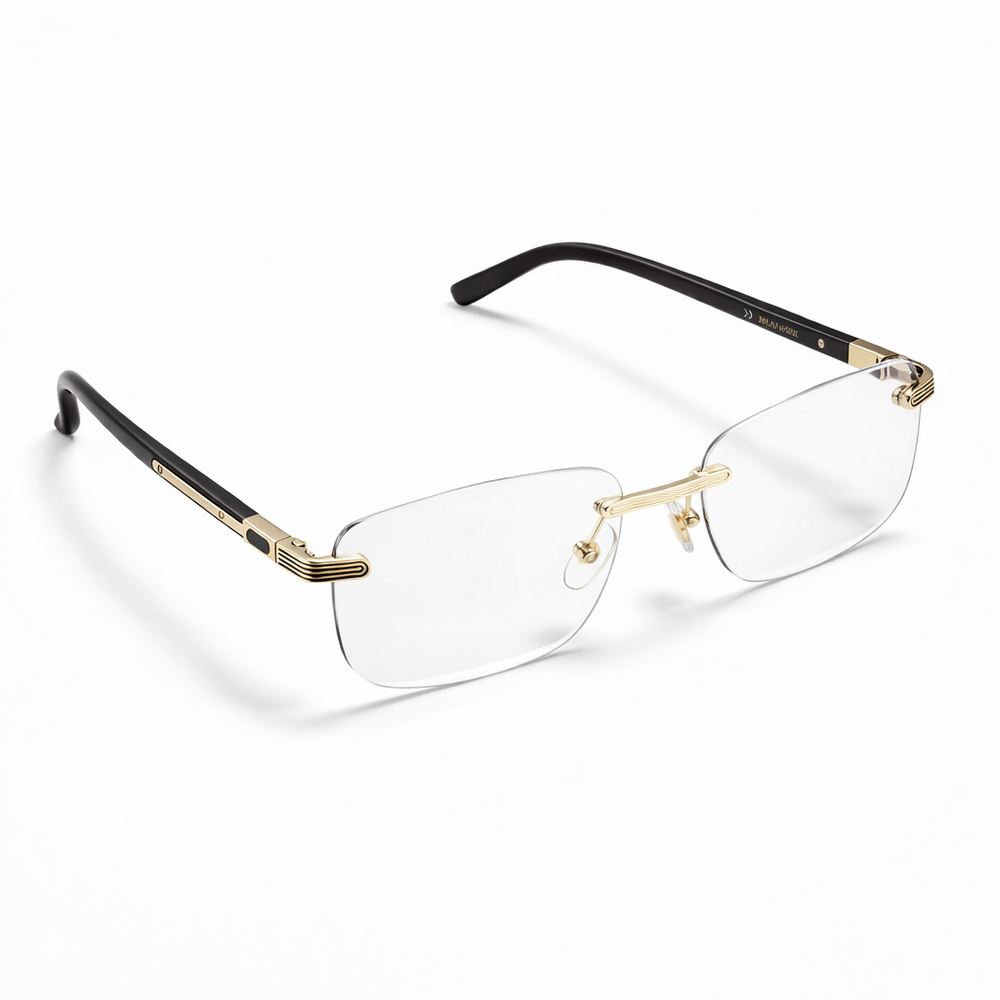 Élite Rimless Gold Rectangles Eyeglass