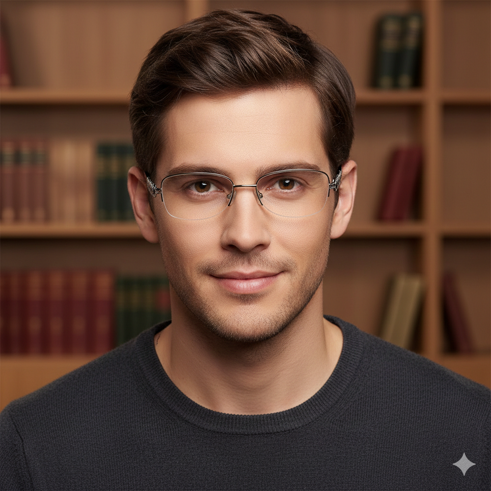 Black Silver Diamonds Transparent Rimless Rectangle Eyewear | Pinelli Edition