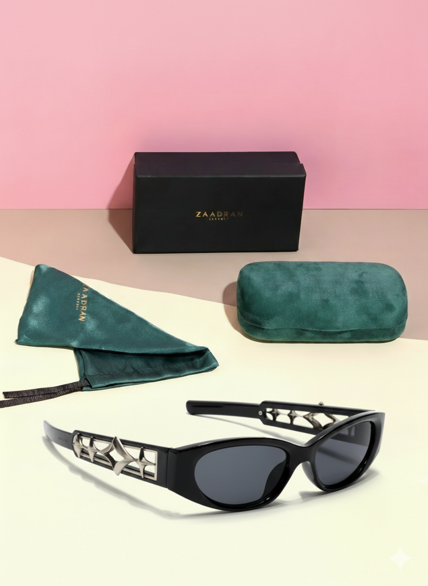 California | Black Silver Cateye Oval Sunglass