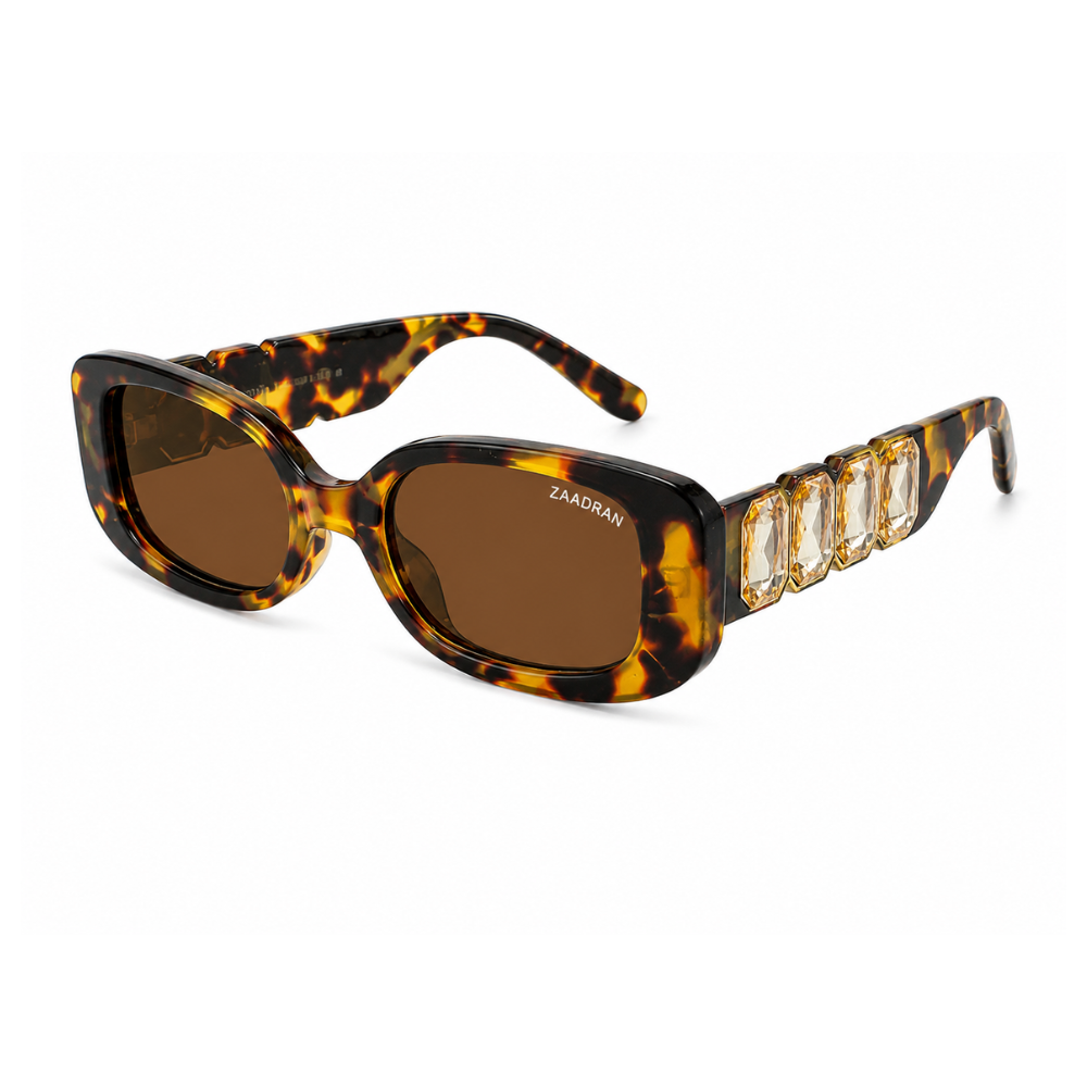 Russia | Leopard Diamond Rectangle Sunglass