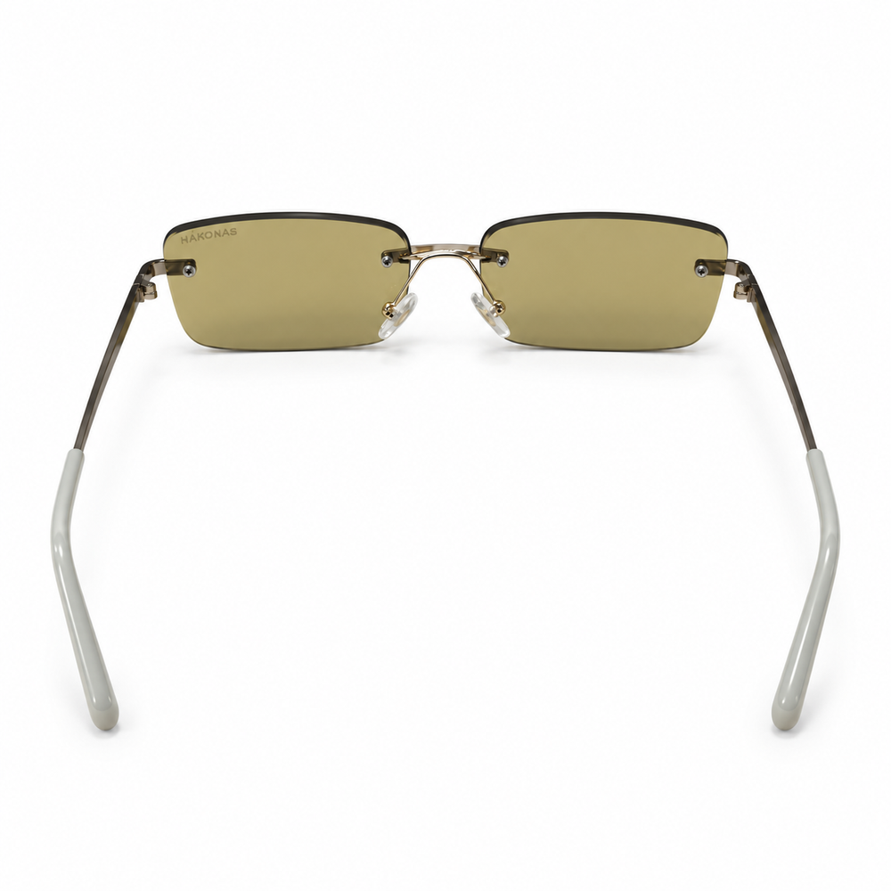 Richmond | Silver Green Rimless Rectangle Sunglass