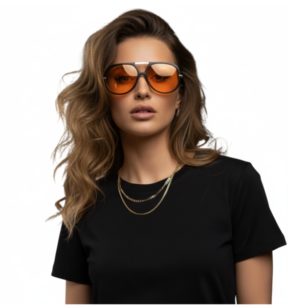 Finland  | Orange Aviator Sunglass