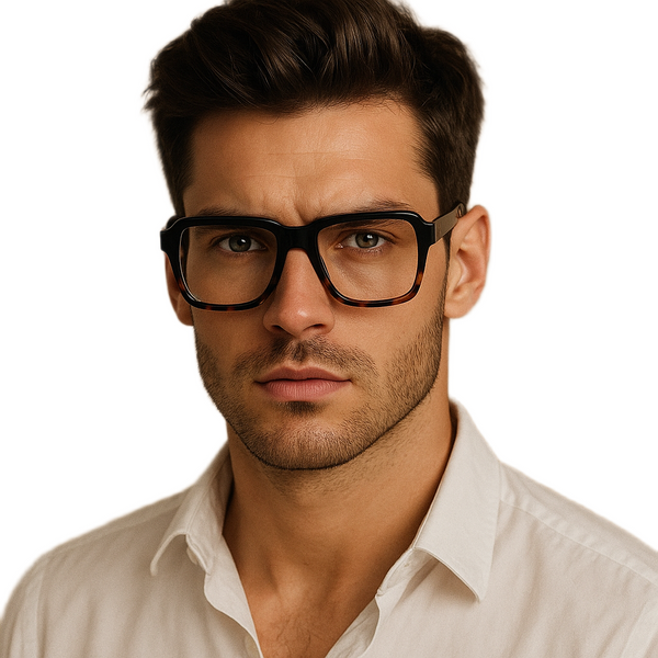 Portugal | Black Leopard Transparent Aviator Sunglass