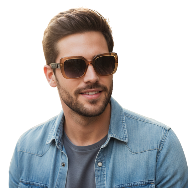 NY | Peach Wayfarer Oversize Sunglass