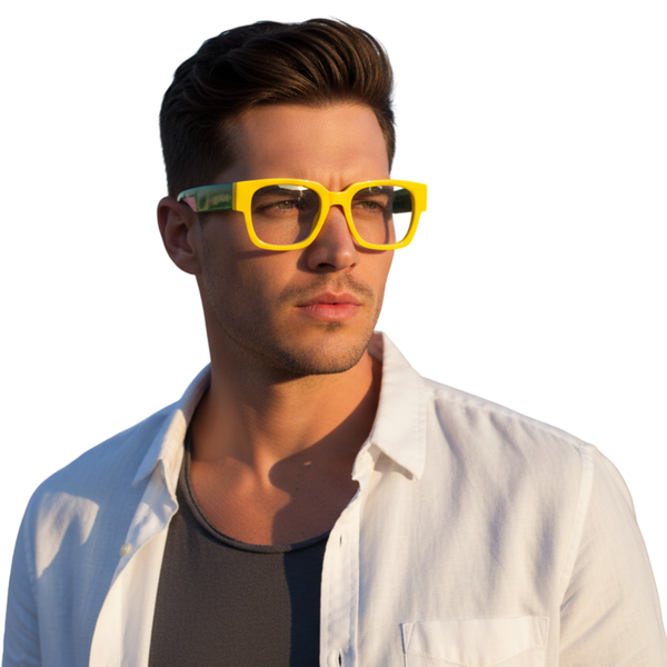 USA | Yellow Green Transparent Wayfarer Sunglass