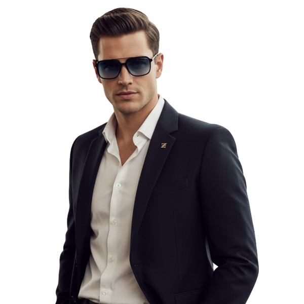 Zambia | Black Blue Aviator Sunglass
