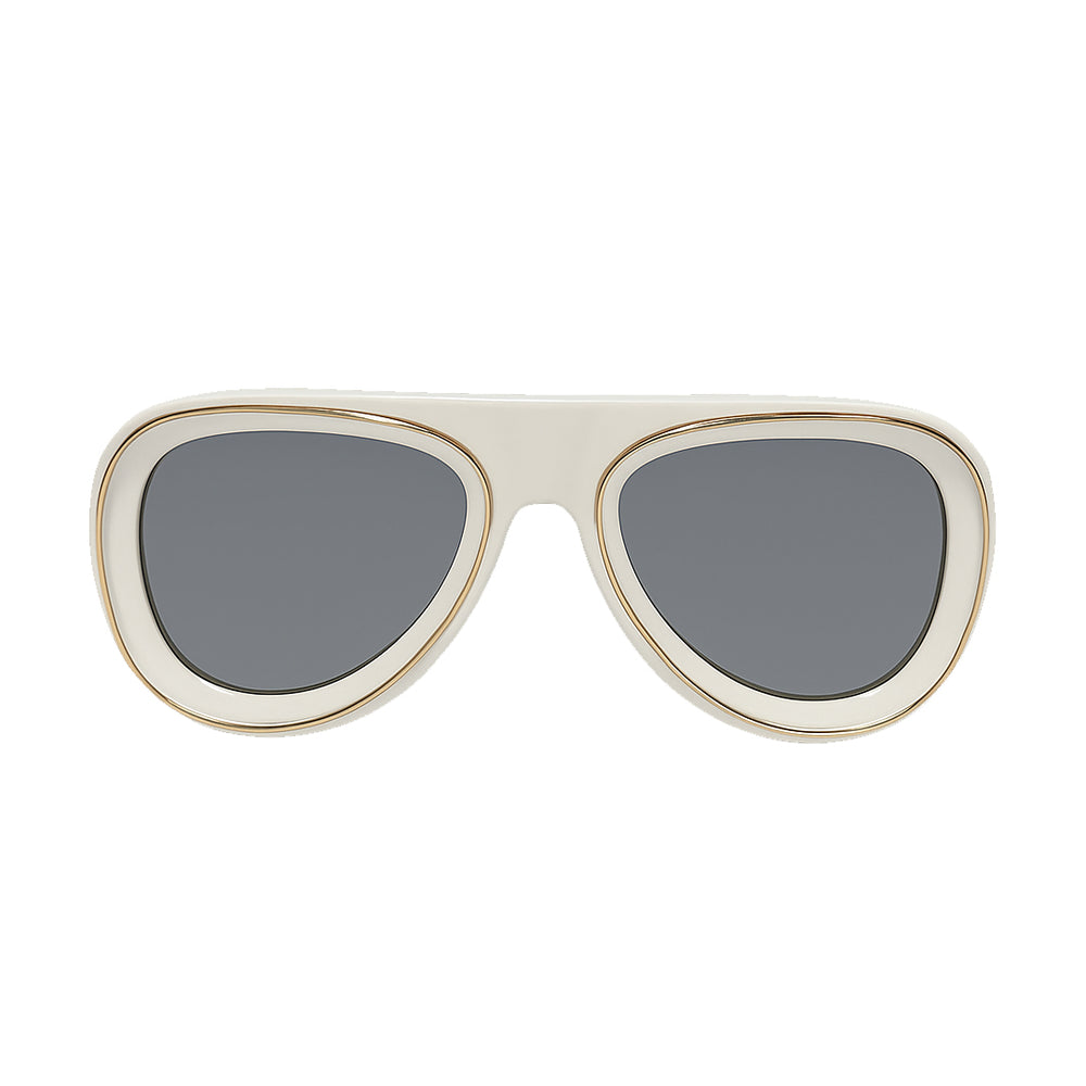 Clubmaster | White Aviator Sunglass