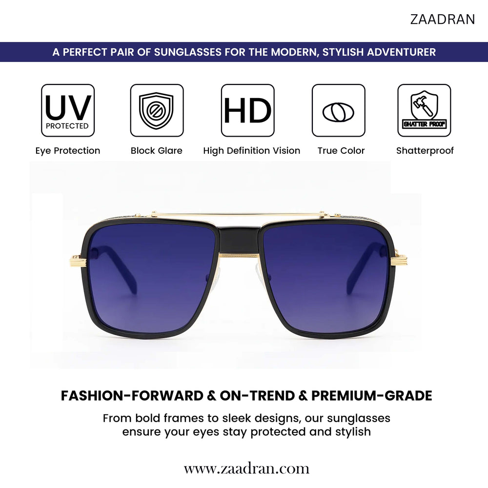 Laos | Golden Blue Aviator Sunglass