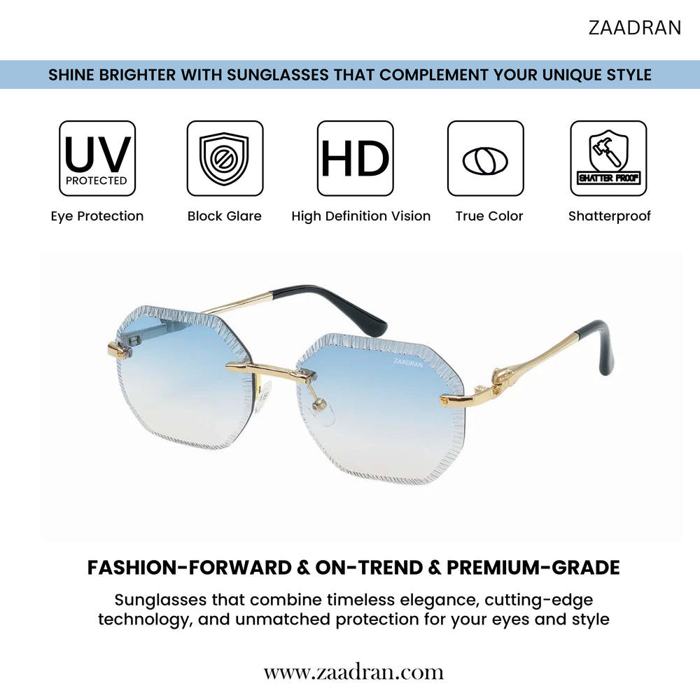 Millionaire | Blue Rimless Wayfarer Sunglass