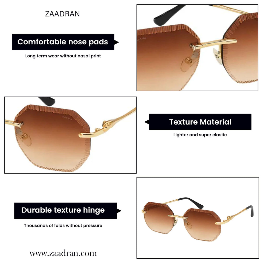 Millionaire | Brown Rimless Wayfarer Sunglass