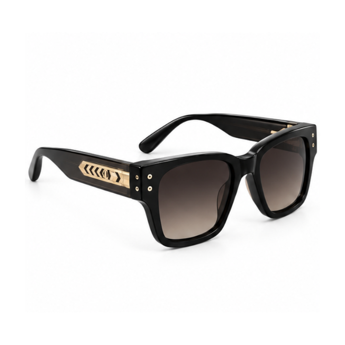 Premium Arrow Black Square Sunglasses