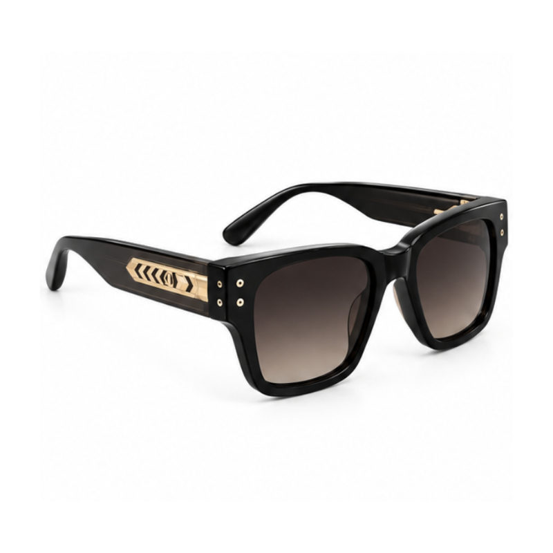 Premium Arrow Black Square Sunglasses