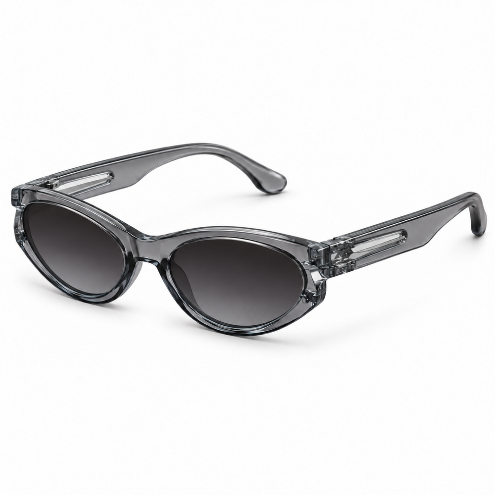 Cateye Retro Black Transparent Luxe Vision Sunglass