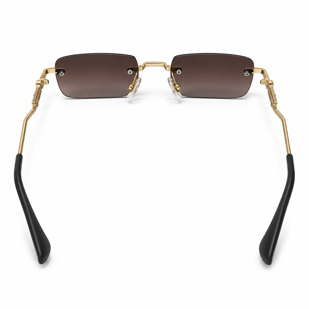 Richmond | Golden Brown Rimless Rectangle Sunglass