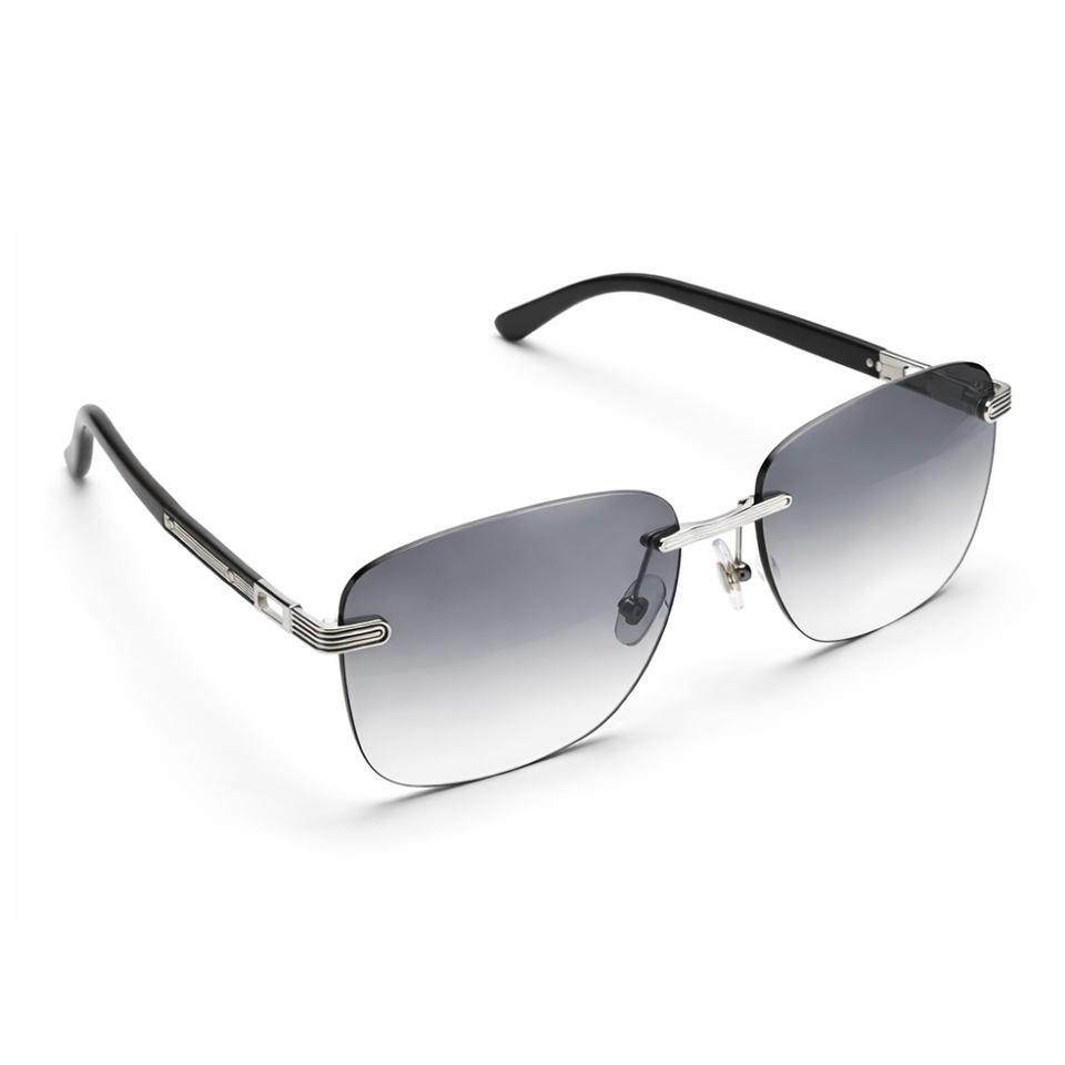 Rectangle Gradient Rimless Rimless Gradient Noir Sunglass – ZAADRAN