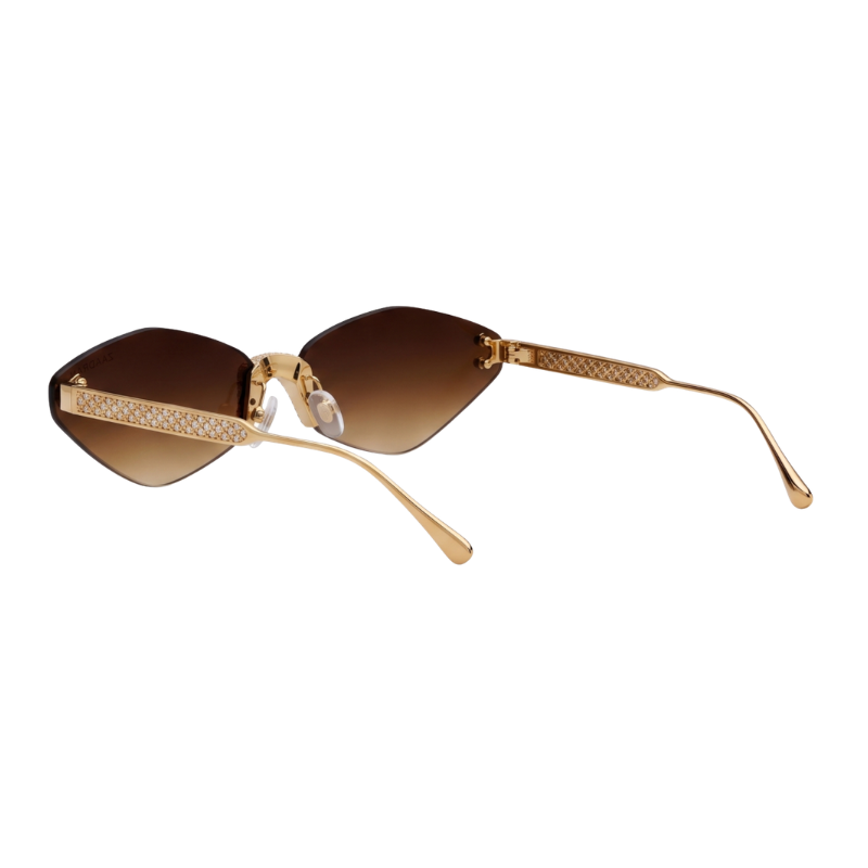 Rose Diamond Brown Rimless Cateye Sunglass