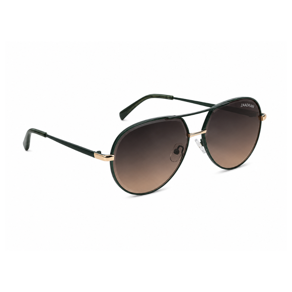 Royal  Dark Green Metal Aviator Sunglass