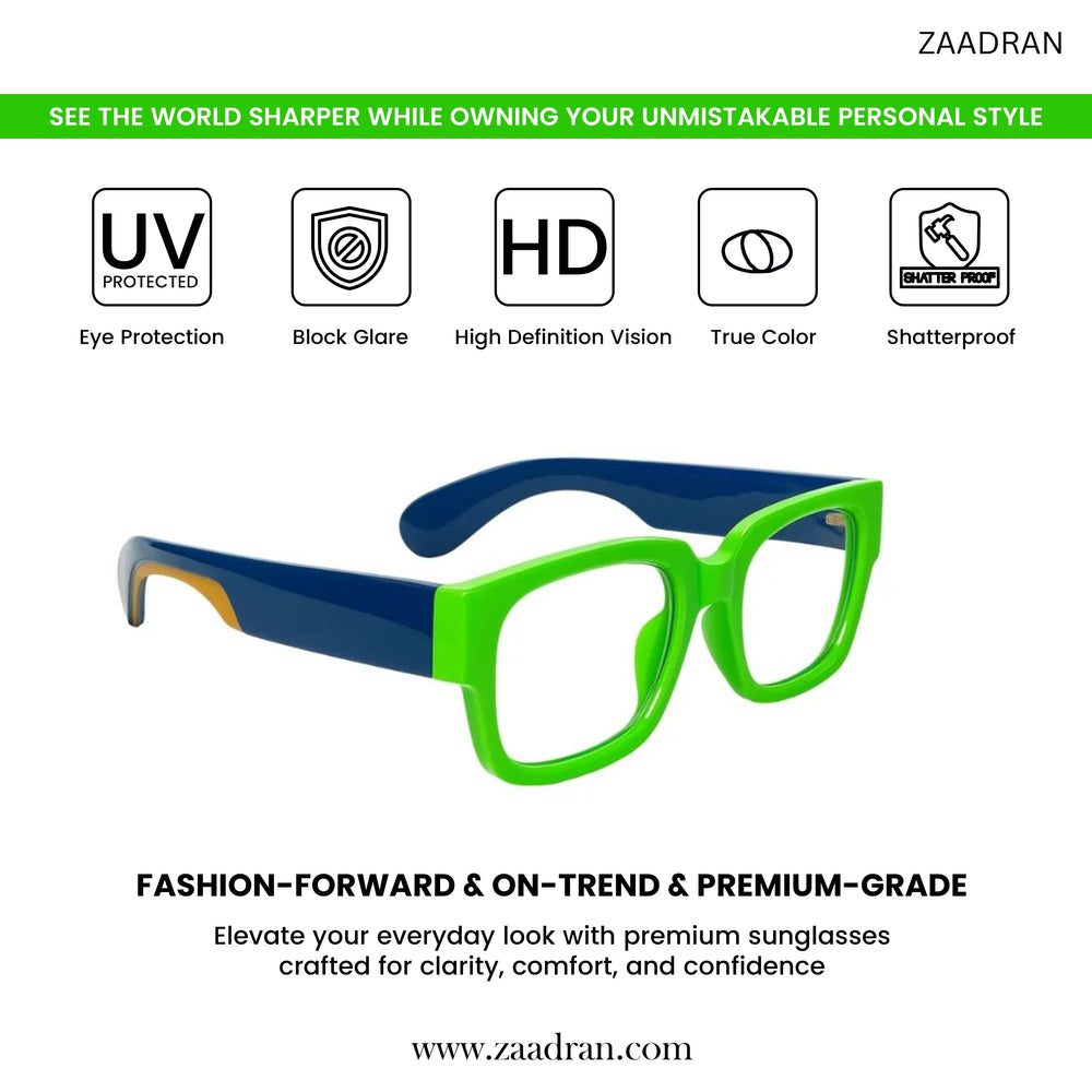 USA | Green Blue Transparent Wayfarer Sunglass