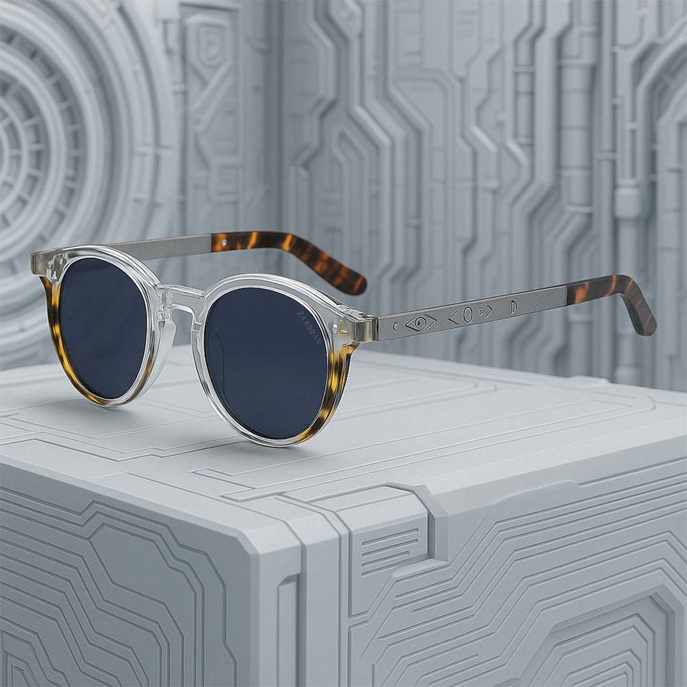 Georgia | White Leopard Oversized Round Sunglass