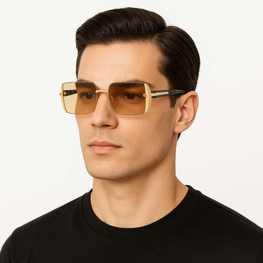 Chicago | Golden Peach Oversize Rectangle Sunglass