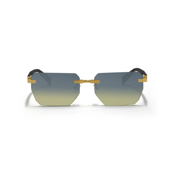 Jordan | Golden Dual Tone Rimless Wayfarer Sunglass