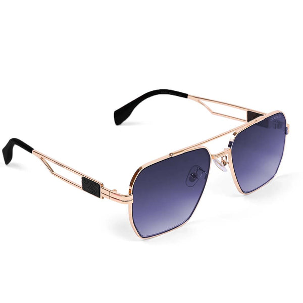 Alaska | Golden Blue Aviator Sunglass - (ZAADWFALBLU0003)