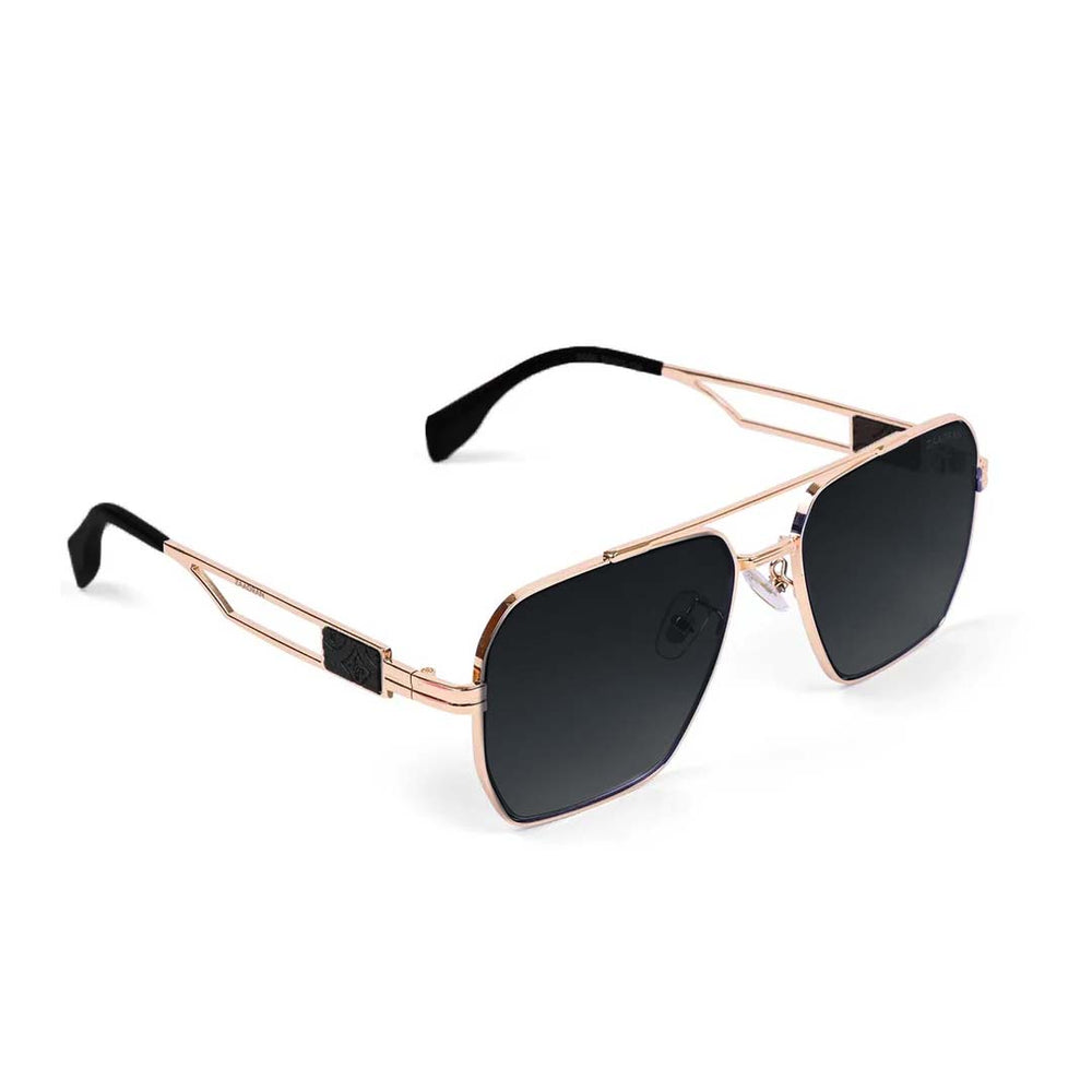 Alaska | Golden Black Aviator Sunglass - (ZAADWFALBLK0004)