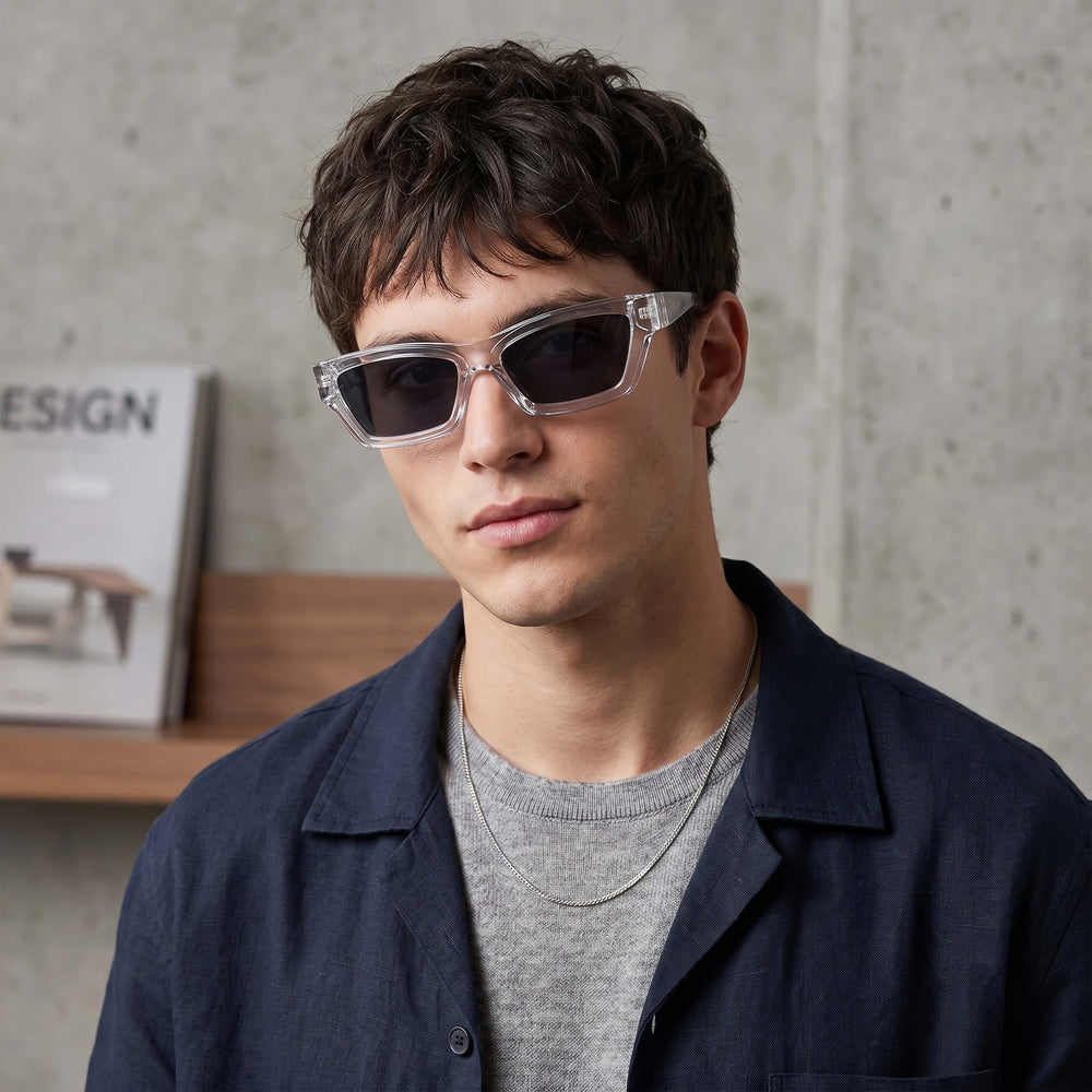 Kyoto Geometric Cat-Eye White Transparent Sunglass
