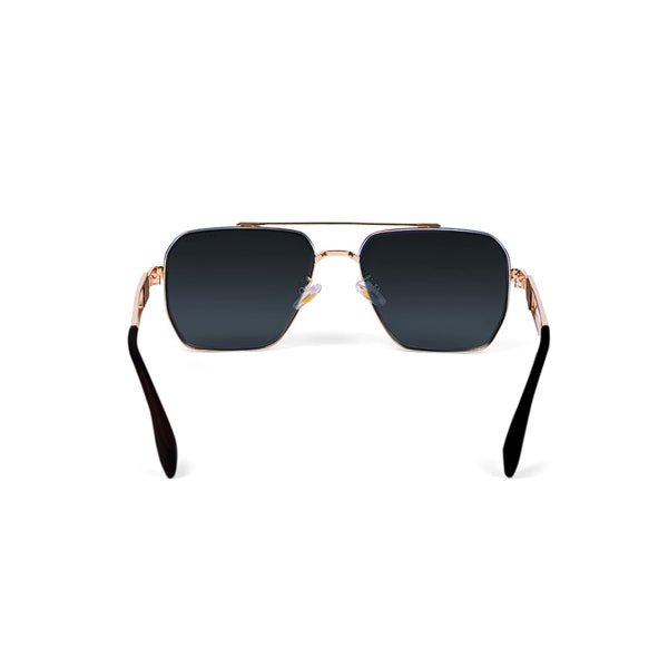Alaska | Golden Black Aviator Sunglass - (ZAADWFALBLK0004)
