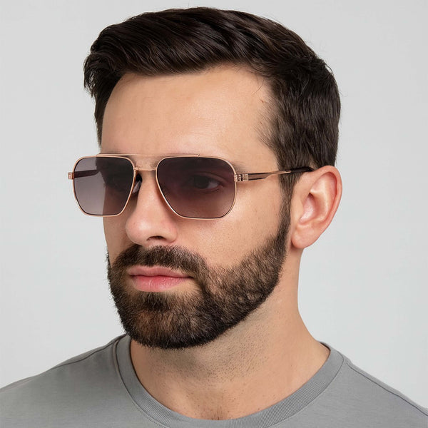 Hover Alaska | Golden Brown Aviator Sunglass