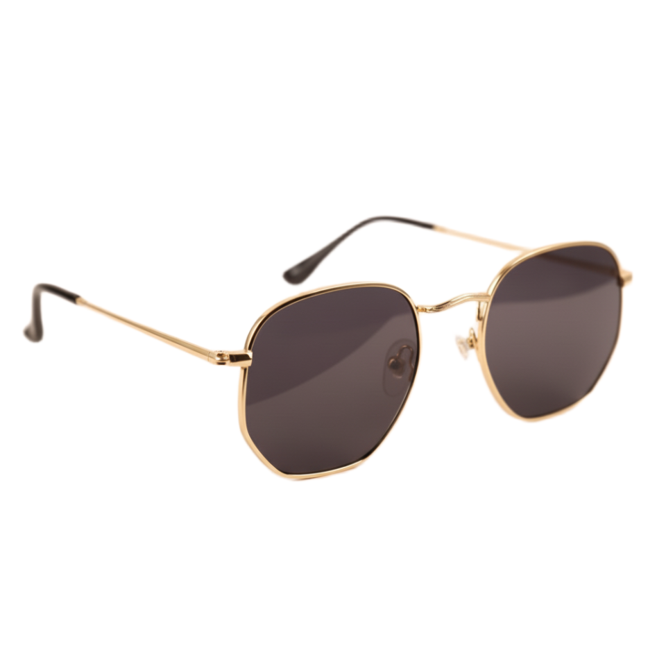 Chile| Brown Hexa Gold Oversize Sunglass