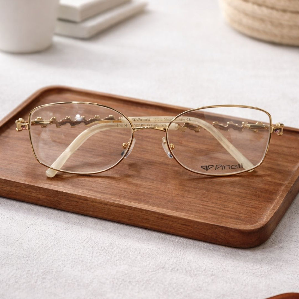 Golden Diamond Transparent Rimeless Eyewear | Pinellii Edition