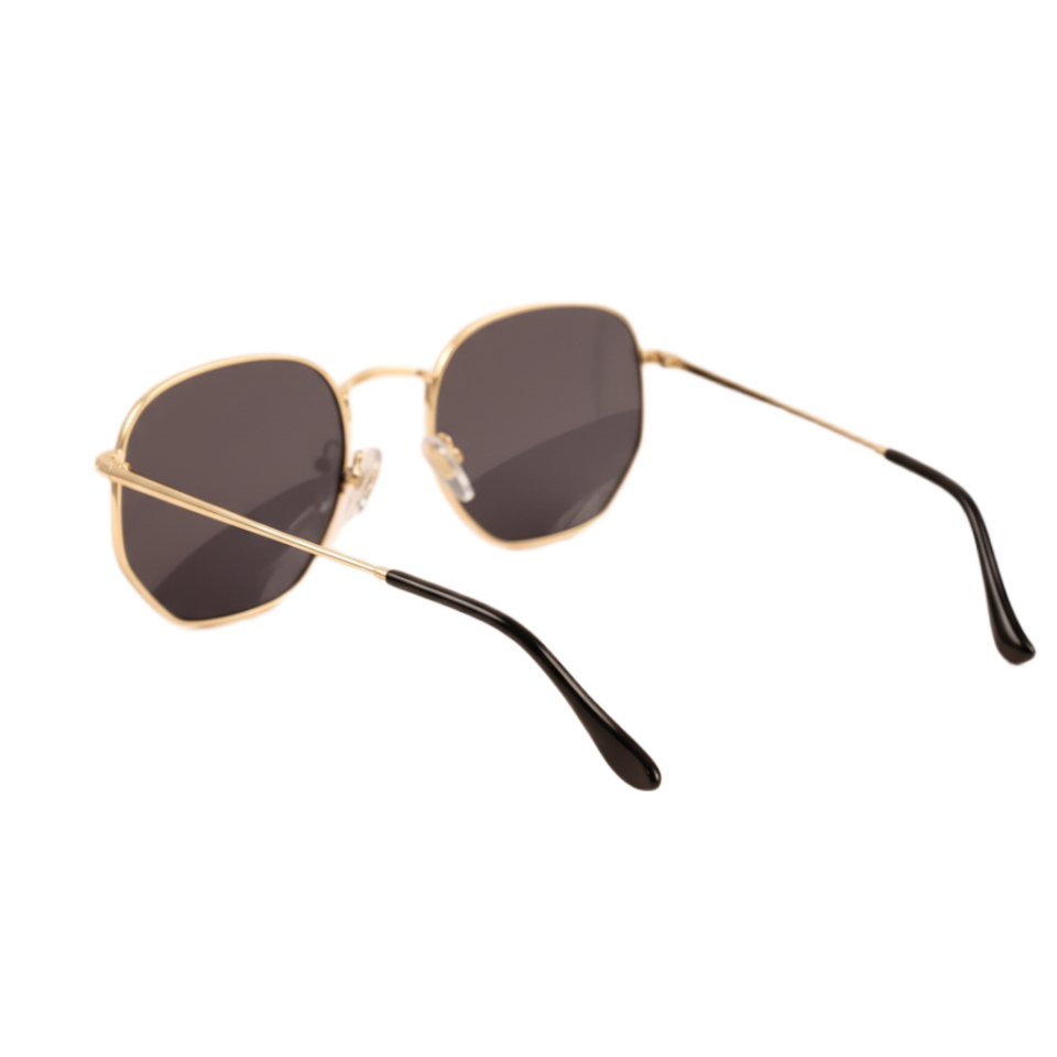 Chile| Brown Hexa Gold Oversize Sunglass