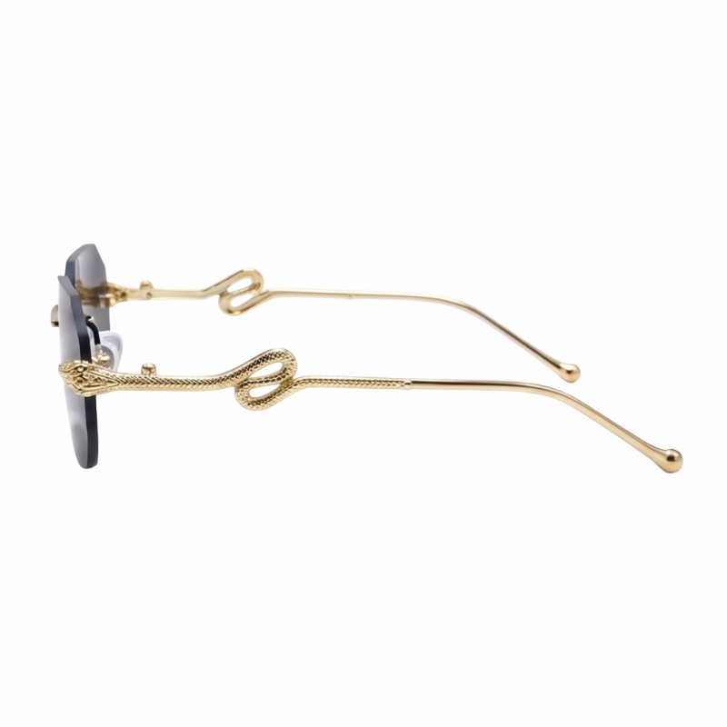 Venice Golden Black Rimless Wayfarer Sunglass