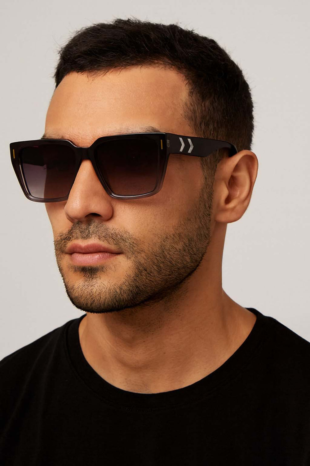 Madrid | Brown White Arrow Wayfarer Sunglass