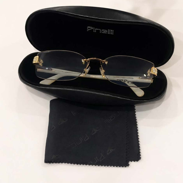 Cream Transparent Rimless Rectangle Eyewear |I1011| Pinelli Edition Opticals